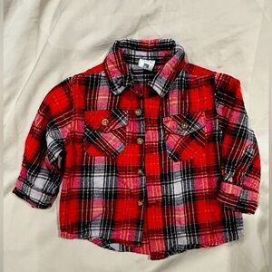 Healthtex flannel shirt 100%‎ cotton red baby boy infant